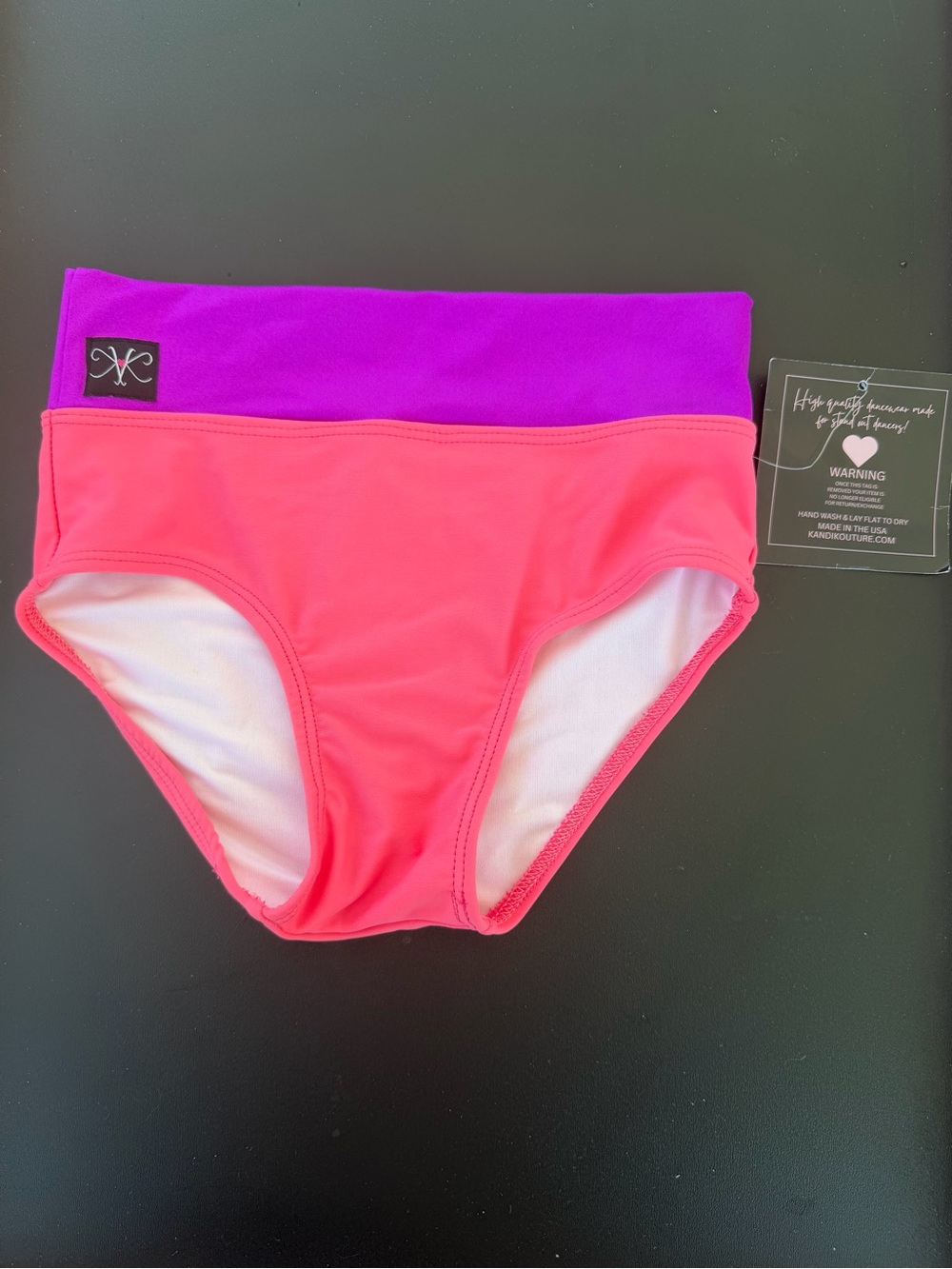 Kandi Kouture Pink Dance Briefs with Purple Waistband